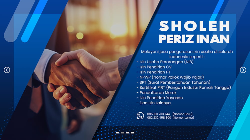 Sholeh Perizinan - jasa pengurusan izin usaha di seluruh Indonesia - 085133733744